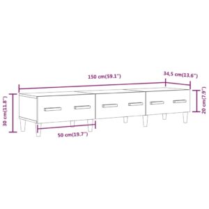 vidaXL TV-skåp vit högglans 150x34,5x30 cm konstruerat trä - Bild 9