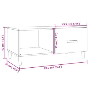 vidaXL Soffbord svart 89,5x50x40 cm konstruerat trä - Bild 12