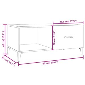 vidaXL Soffbord vit högglans 90x50x40 cm konstruerat trä - Bild 9