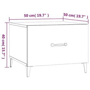 vidaXL Soffbord med metallben vit 50x50x40 cm - Bild 9