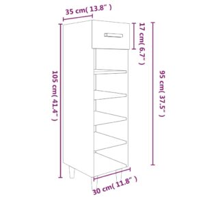 vidaXL Skoskåp betonggrå 30x35x105 cm konstruerat trä - Bild 9