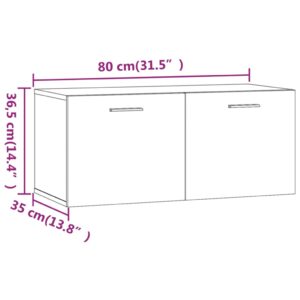 vidaXL Väggskåp vit högglans 80x35x36,5 cm konstruerat trä - Bild 10