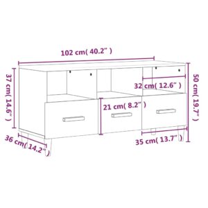 vidaXL Tv-bänk rökfärgad ek 102x36x50 cm konstruerat trä - Bild 9