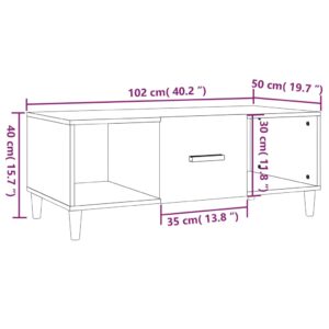 vidaXL Soffbord brun ek 102x50x40 cm konstruerat trä - Bild 10