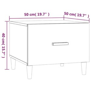 vidaXL Soffbord rökfärgad ek 50x50x40 cm konstruerat trä - Bild 9