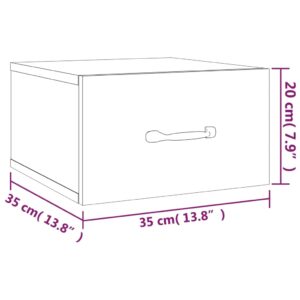 vidaXL Väggmonterade sängbord 2 st brun ek 35x35x20 cm - Bild 10