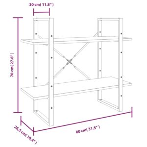 vidaXL Bokhylla 5 hyllor grå sonoma 80x30x175 cm konstruerat trä - Bild 11