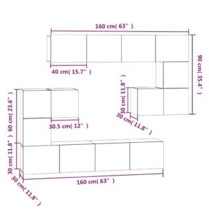 vidaXL Väggmonterad tv-bänk somona-ek 37x37x72 cm konstruerat trä - Bild 10