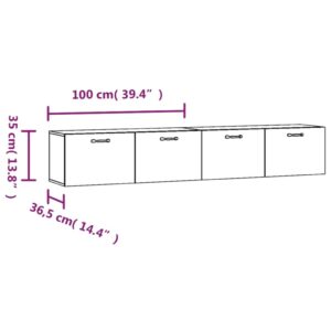 vidaXL Väggskåp 2 st rökfärgad ek 100x36,5x35 cm konstruerat trä - Bild 8