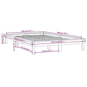 vidaXL Sängram vit 120x200 cm massiv furu - Bild 9