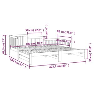 vidaXL Utdragbar dagbädd 2x(80x200) cm massiv furu - Bild 12