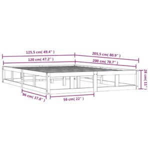 vidaXL Sängram svart 120x200 cm massivt trä - Bild 9