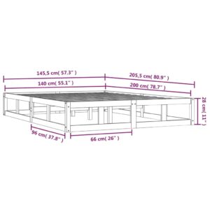 vidaXL Sängram vit 140x200 cm massivt trä - Bild 9