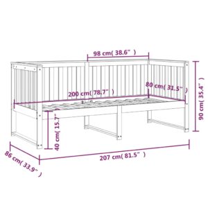 vidaXL Dagbädd honungsbrun 80x200 cm massiv furu - Bild 11