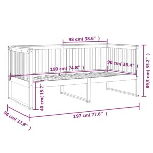 vidaXL Dagbädd svart 90x190 cm massiv furu - Bild 11