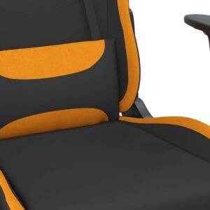 vidaXL Gamingstol med massage svart och orange tyg - Bild 8