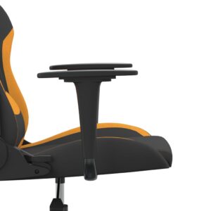 vidaXL Gamingstol med massage svart och orange tyg - Bild 10