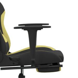 vidaXL Gamingstol med fotstöd och massage svart och ljusgrön tyg - Bild 9