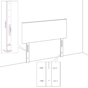 vidaXL Sänggavel vit 80x5x78/88 cm konstläder - Bild 5