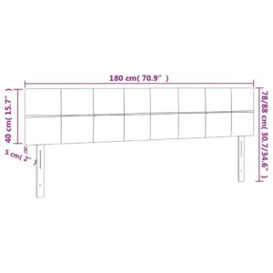 vidaXL Huvudgavlar 2 st mörkgrå 90x5x78/88 cm sammet - Bild 8