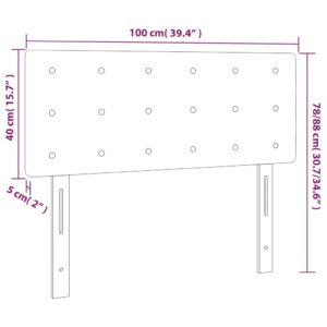 vidaXL Sänggavel taupe 100 x 5 x 78/88 cm tyg - Bild 8