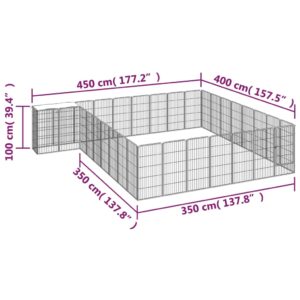 vidaXL Hundbur 34 paneler svart 50x100 cm pulverlackerat stål - Bild 6