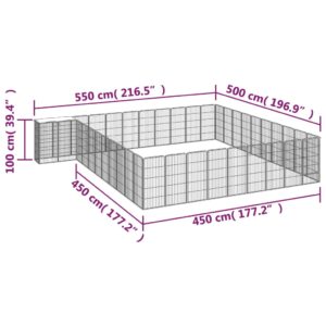 vidaXL Hundbur 42 paneler svart 50x100 cm pulverlackerat stål - Bild 6