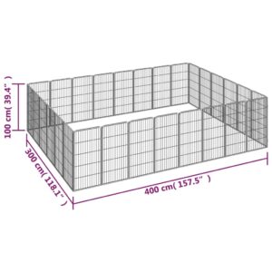 vidaXL Hundbur 28-paneler svart 50x100 cm pulverlackerat stål - Bild 7