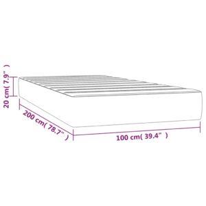 vidaXL Pocketresårmadrass mörkgrå 100x200x20 cm sammet - Bild 7