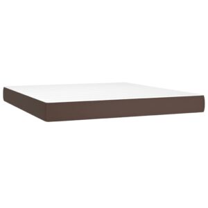 vidaXL Pocketresårmadrass brun 160x200x20 cm konstläder - Bild 2