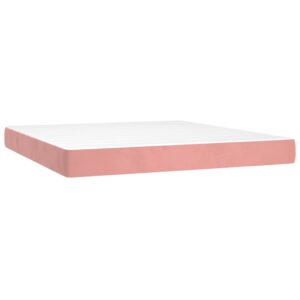 vidaXL Pocketresårmadrass rosa 160x200x20 cm sammet - Bild 2