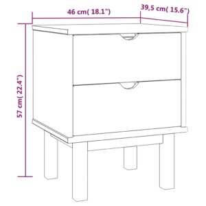 vidaXL Sängbord OTTA 45x39x57 cm massiv furu - Bild 6