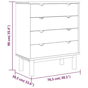 vidaXL Byrå OTTA 76,5x39,5x90cm massiv furu - Bild 6