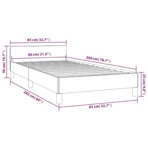 vidaXL Sängram med huvudgavel svart 80x200 cm tyg - Bild 9