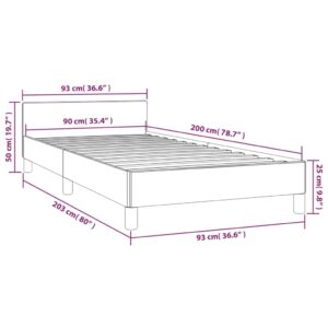 vidaXL Sängram med huvudgavel gräddvit 90x200 cm konstläder - Bild 9