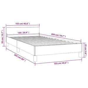 vidaXL Sängram med huvudgavel gräddvit 100x200 cm konstläder - Bild 9