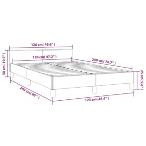 vidaXL Sängram med huvudgavel mörkgrå 120x200 cm sammet - Bild 9