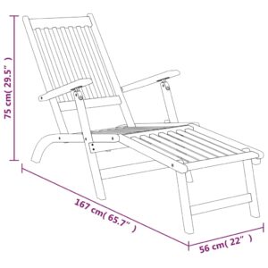 vidaXL Däckstolar med fotstöd 2 st massivt akacia - Bild 7