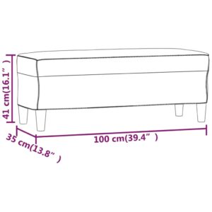 vidaXL Bänk ljusgrå 100x35x41 cm sammet - Bild 7