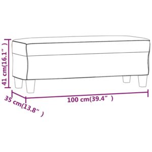 vidaXL Bänk brun 100x35x41 cm konstläder - Bild 7