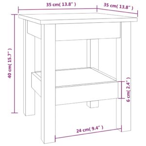 vidaXL Soffbord vit 35x35x40 cm massiv furu - Bild 7