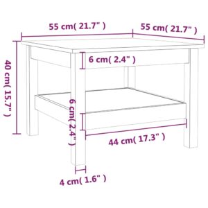 vidaXL Soffbord 55x55x40 cm massivt furu - Bild 7