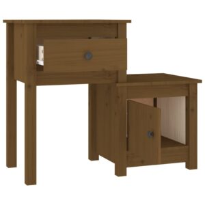 vidaXL Sängbord honungsbrun 79,5x38x65,5 cm massiv furu - Bild 3