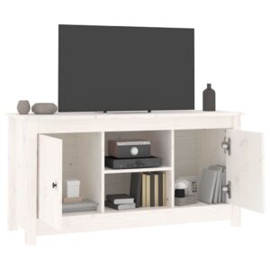 vidaXL Tv-bänk vit 103x36,5x52 cm massiv furu - Bild 7