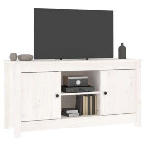 vidaXL Tv-bänk vit 103x36,5x52 cm massiv furu - Bild 8