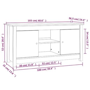 vidaXL Tv-bänk vit 103x36,5x52 cm massiv furu - Bild 10