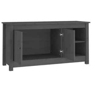 vidaXL Tv-bänk grå 103x36,5x52 cm massiv furu - Bild 4