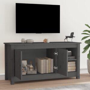 vidaXL Tv-bänk grå 103x36,5x52 cm massiv furu - Bild 6