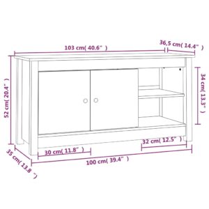 vidaXL Tv-bänk grå 103x36,5x52 cm massiv furu - Bild 10