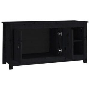 vidaXL Tv-bänk svart 103x36,5x52 cm massiv furu - Bild 4